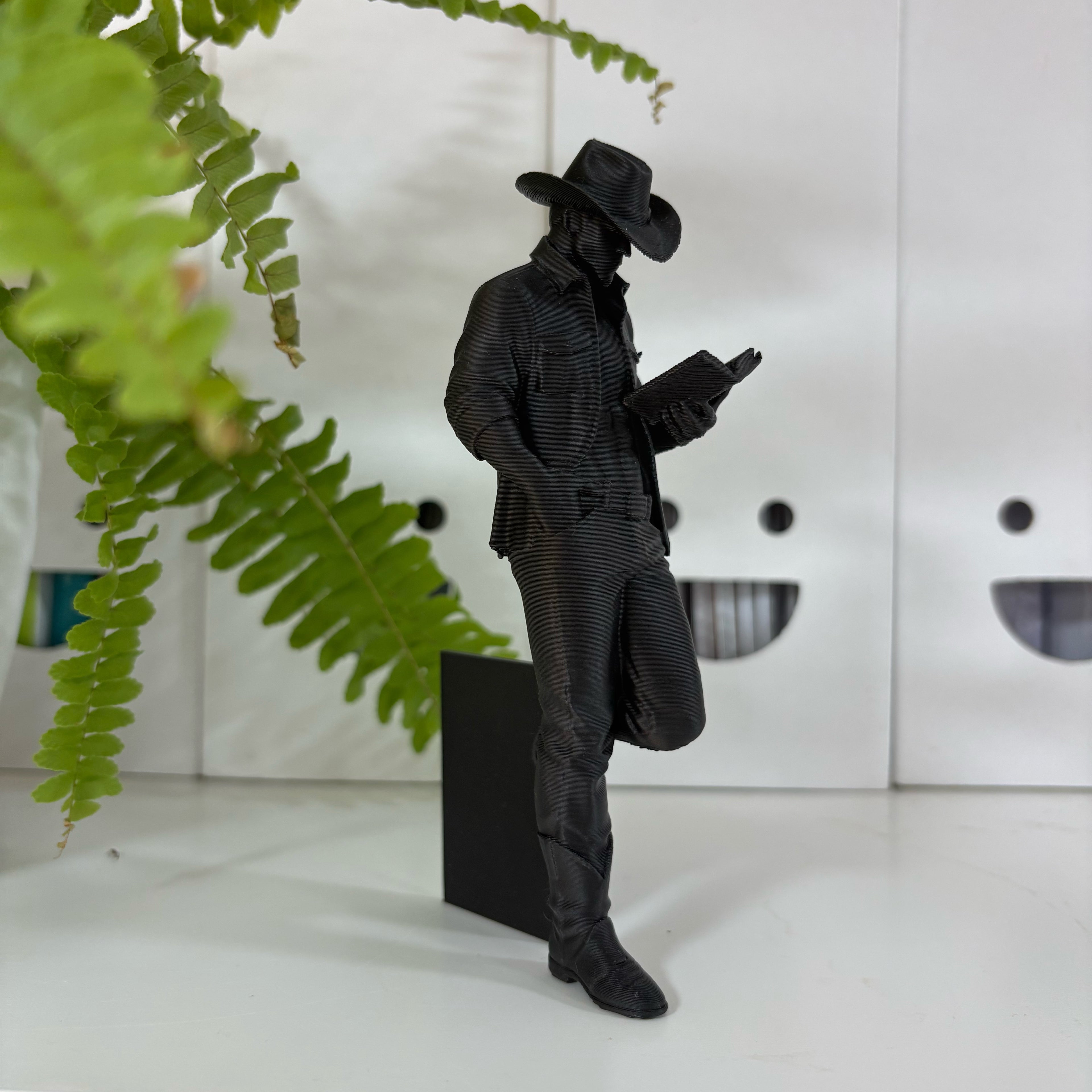Lesender Cowboy Buchstütze – Boho Western 3D Lesezeichen & Bücherregal-Deko